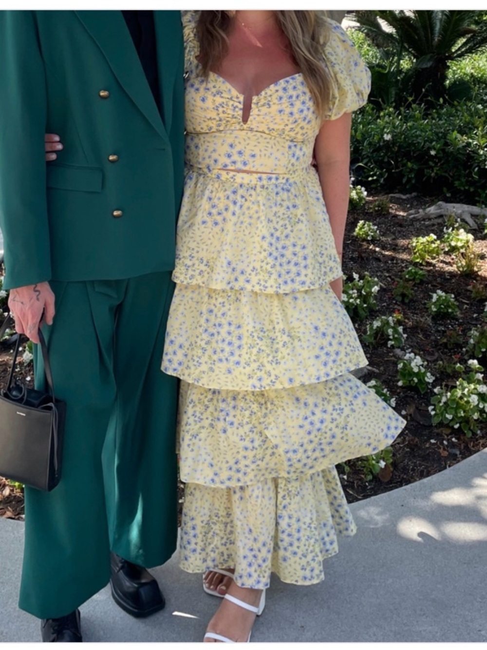 Floral Print Tiered Ruffle Maxi Skirt